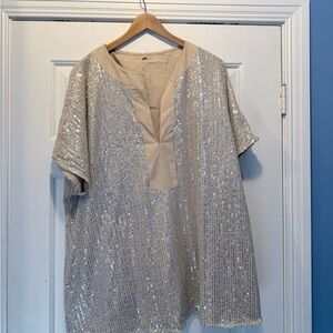 SHEIN Gold  Sequin Blouse